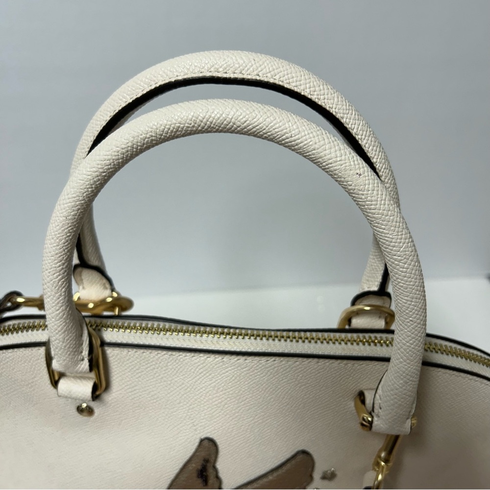Coach Dome‎ Sierra Satchel Purse Bag Long Strap Bird Applique F22255 Chalk - Picture 7 of 13